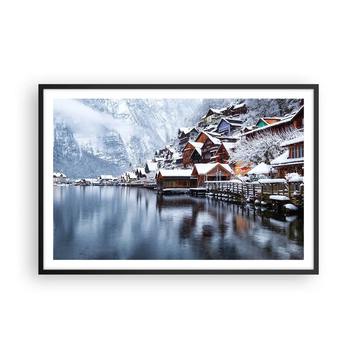 Poster in een zwarte lijst - In winterdecoratie - 91x61 cm