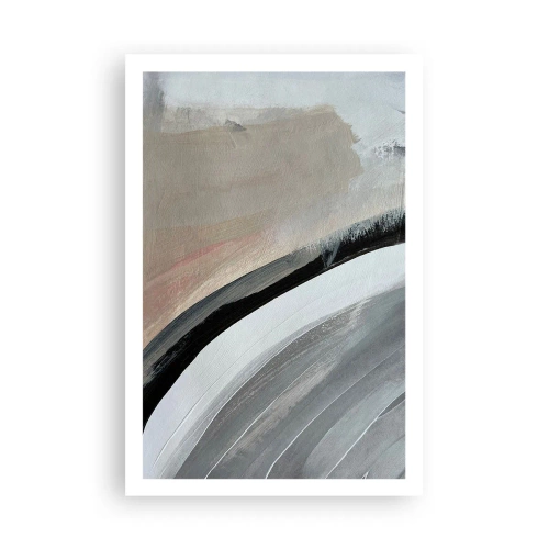 Poster - Compositie: boog van zwart en grijs - 61x91 cm