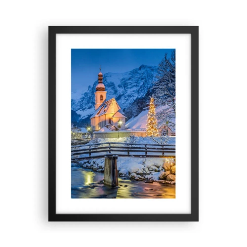 Poster in een zwarte lijst - Kerstgeest - 30x40 cm