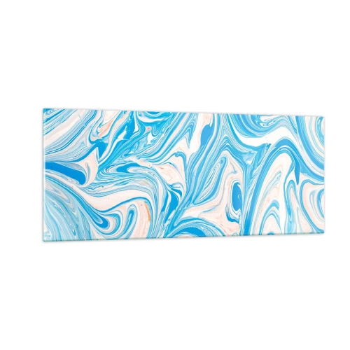 Schilderen op glas - Moeras in turkoois - 100x40 cm
