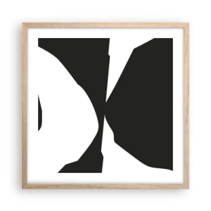 Een poster in een licht eiken lijst - Positief – negatief - 50x50 cm