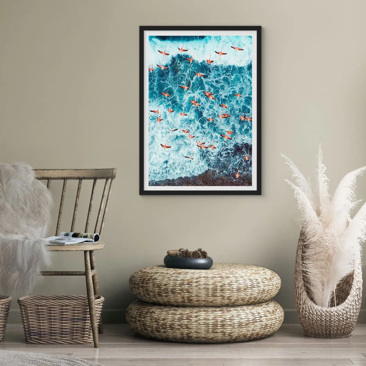 Poster in een zwarte lijst - De kustparade - 30x40 cm