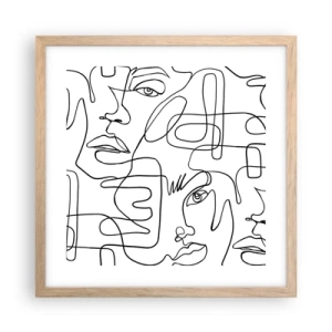 Een poster in een licht eiken lijst - In verwarde emoties - 40x40 cm