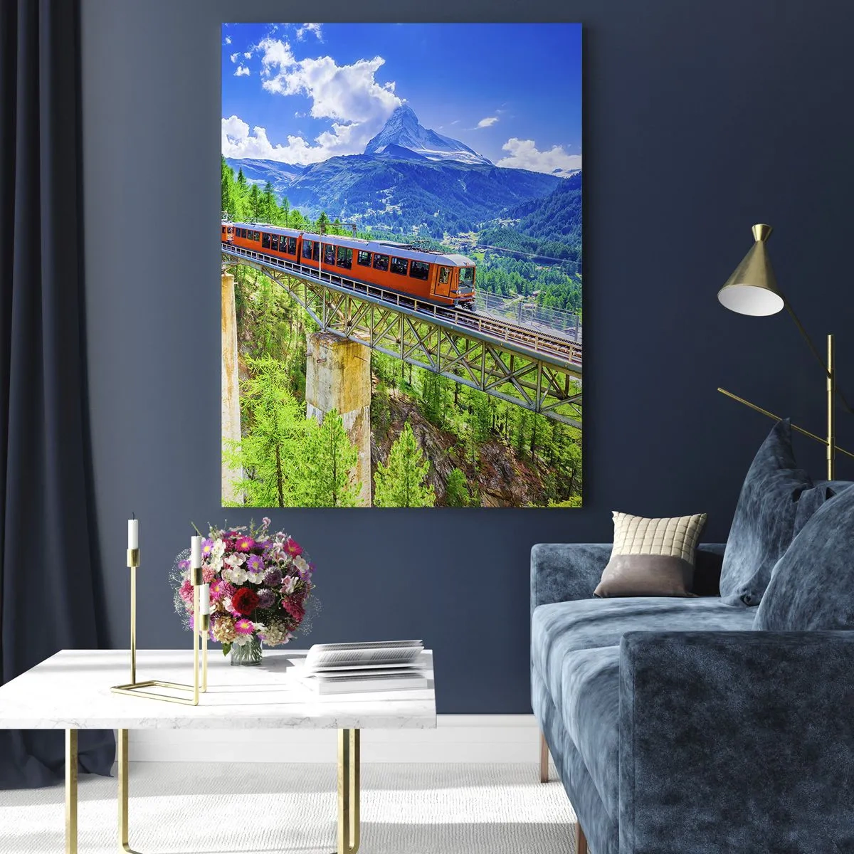 Schilderen op glas - Het is tijd voor de Alpen - 50x70 cm