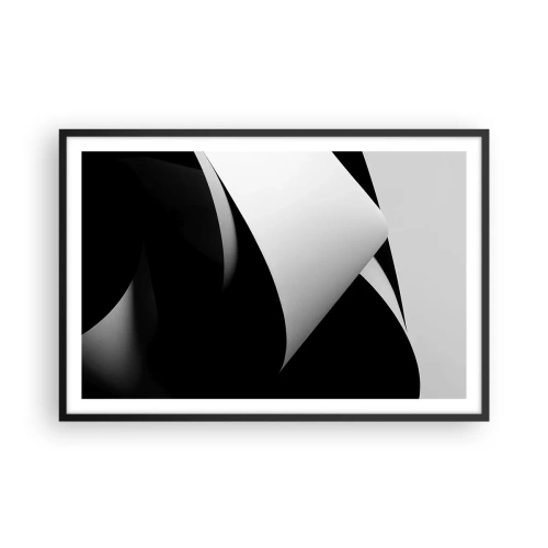 Poster in een zwarte lijst - Lichtvlakken uit de diepten van de schaduw - 91x61 cm