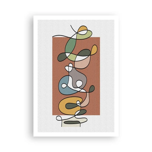 Poster - Abstractie: kleurrijke dans - 70x100 cm
