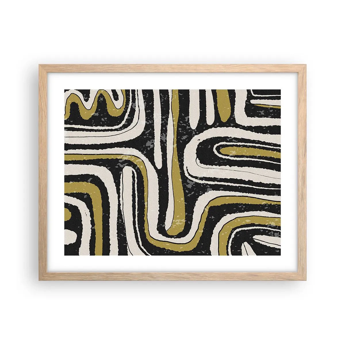 Een poster in een licht eiken lijst - Compositie: wegen en steegjes - 50x40 cm