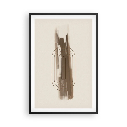 Poster in een zwarte lijst - Een briesje grijs - 61x91 cm