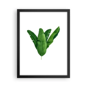 Poster in een zwarte lijst - Groene symmetrie - 30x40 cm