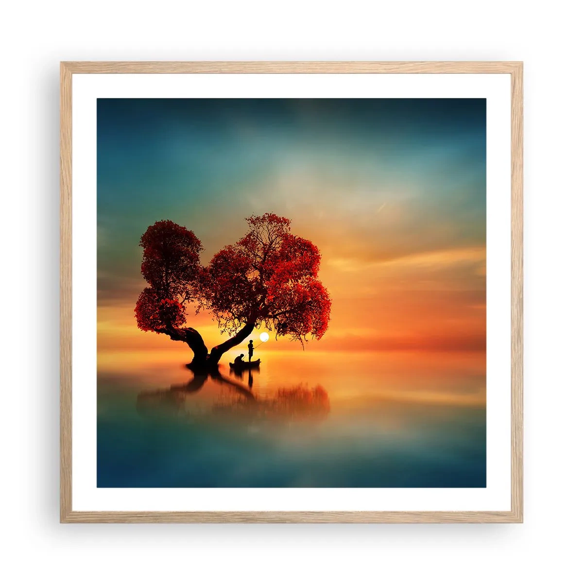 Een poster in een licht eiken lijst - Afstanders en de stilte van de wereldlozen - 60x60 cm