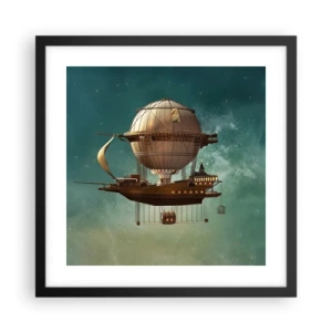 Poster in een zwarte lijst - Jules Verne groet - 40x40 cm