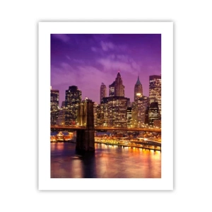 Poster - Violet-goud Manhattan - 40x50 cm