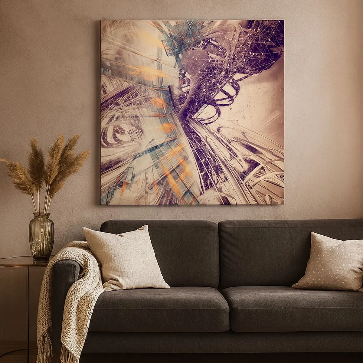 Schilderen op canvas - In grote haast - 30x30 cm