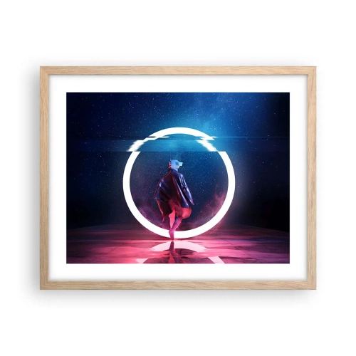 Een poster in een licht eiken lijst - Tussen werelden - 50x40 cm