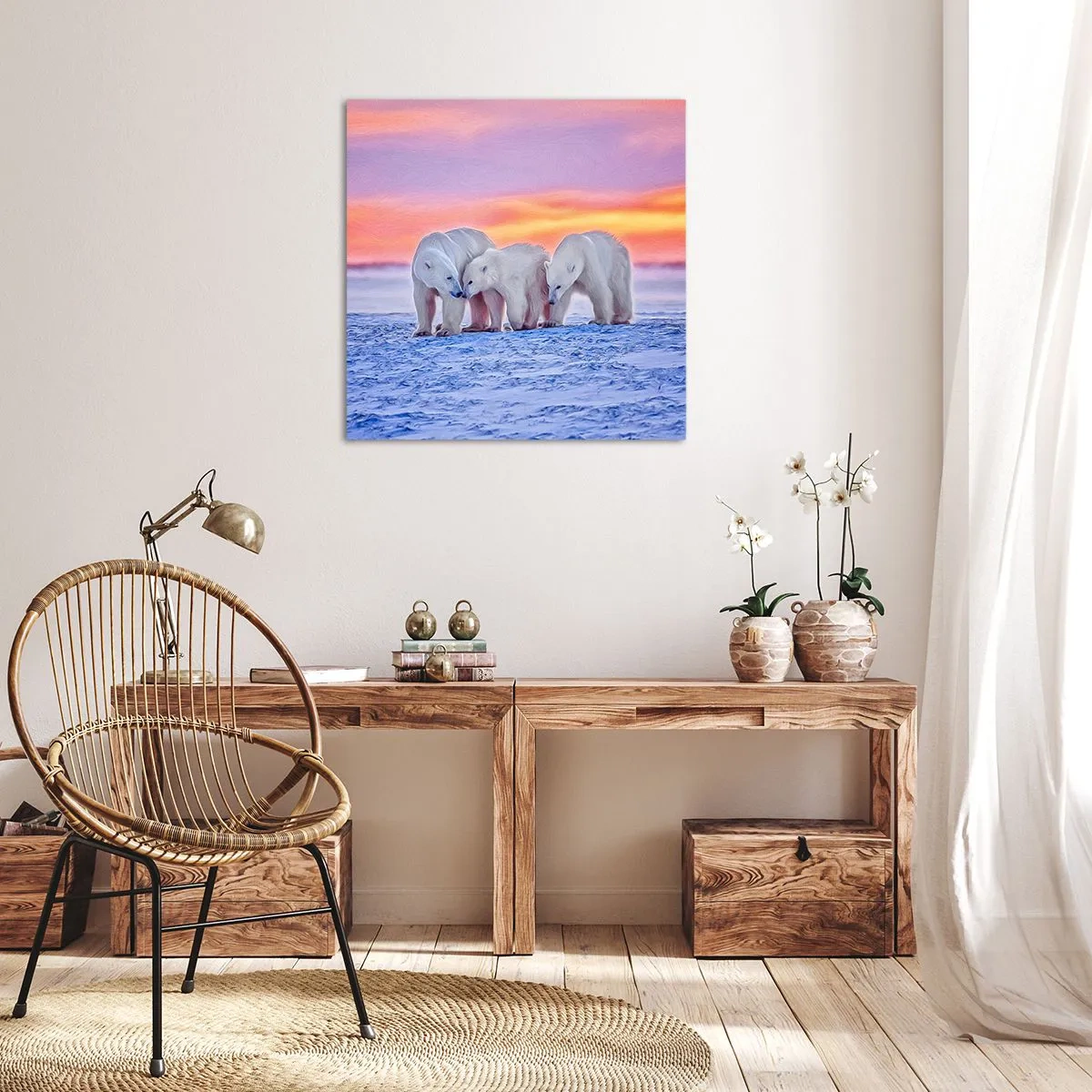 Schilderen op canvas - Familie warmte is genoeg - 70x70 cm