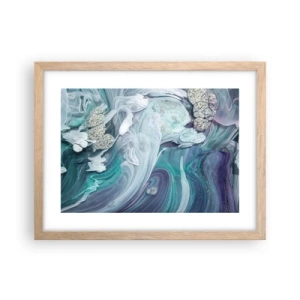 Een poster in een licht eiken lijst - Stromingen van hemelsblauw - 40x30 cm