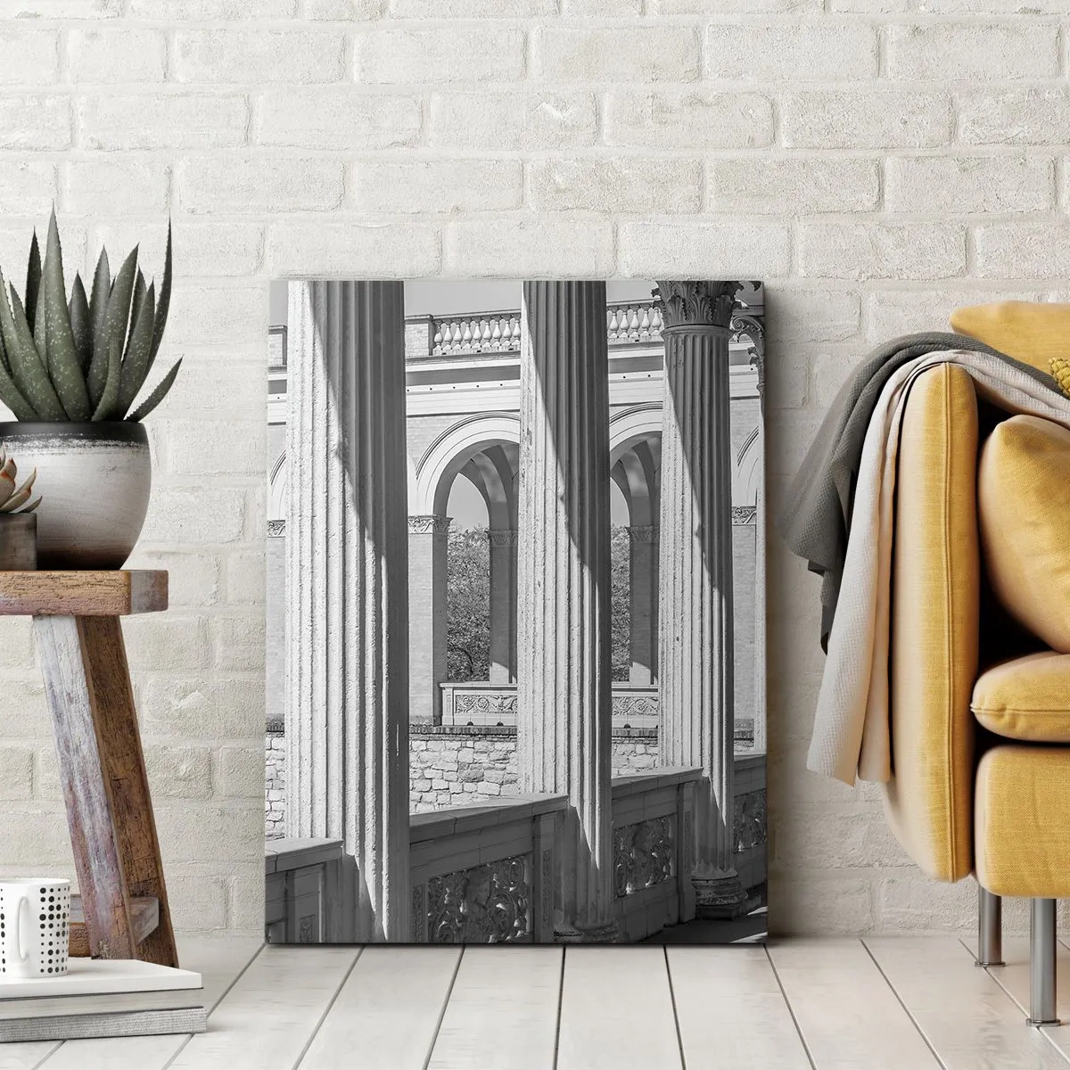 Schilderen op canvas - Zonnige arcade - 55x100 cm