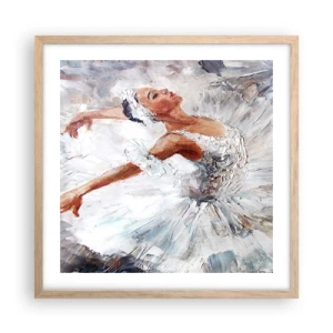 Een poster in een licht eiken lijst - Delicaat en licht als tule - 50x50 cm