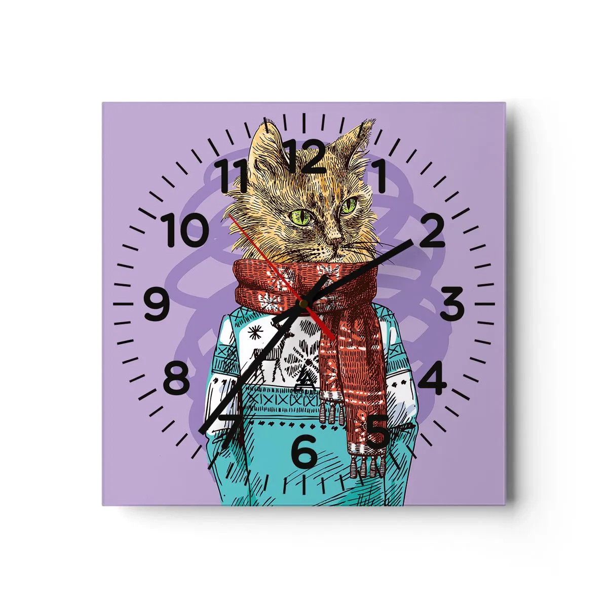 Wandklok - Klok - De kat niet alleen in schoenen - 30x30 cm