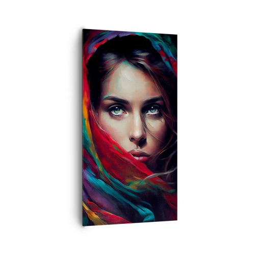 Schilderen op canvas - Mysterie met groene ogen - 65x120 cm