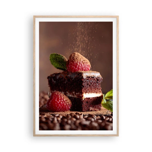 Een poster in een licht eiken lijst - Het leven is zoet - 70x100 cm