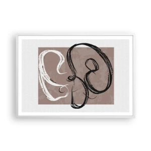 Poster in een witte lijst - Compositie – de zoektocht naar volheid - 100x70 cm