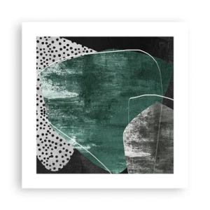 Poster - Kleurrijke abstractie met bladgoud - 40x40 cm