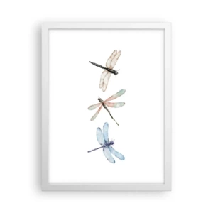 Poster in een witte lijst - Gewichtloze libellen - 30x40 cm