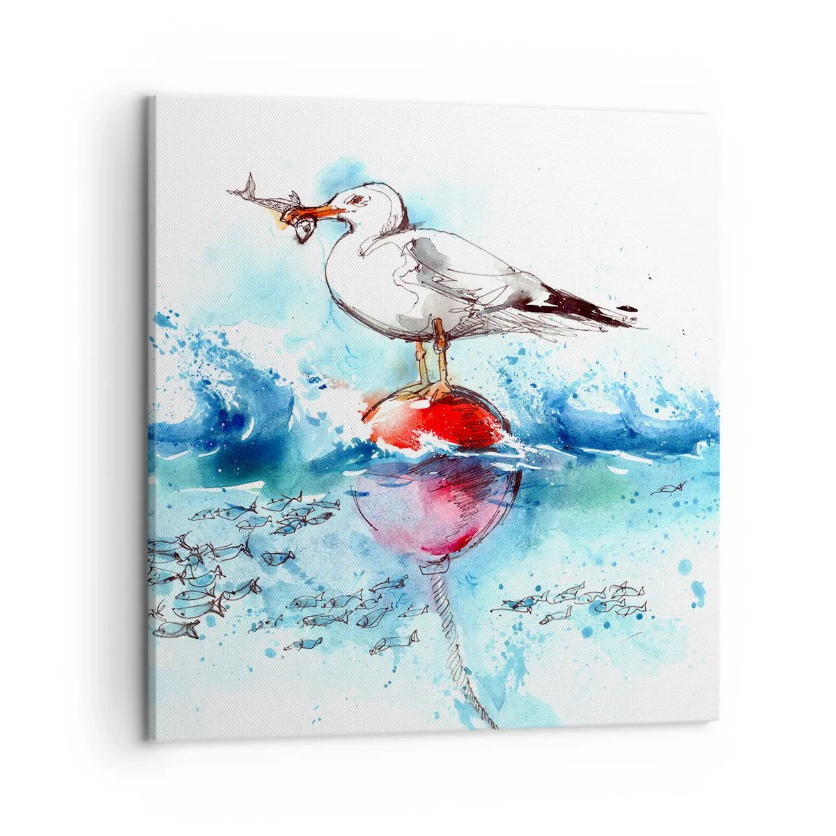 Schilderen op canvas - Succesvolle vangst - 50x50 cm