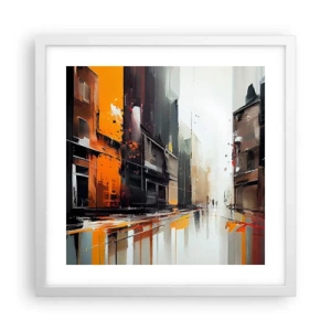 Poster in een witte lijst - Regenachtige dag - 40x40 cm