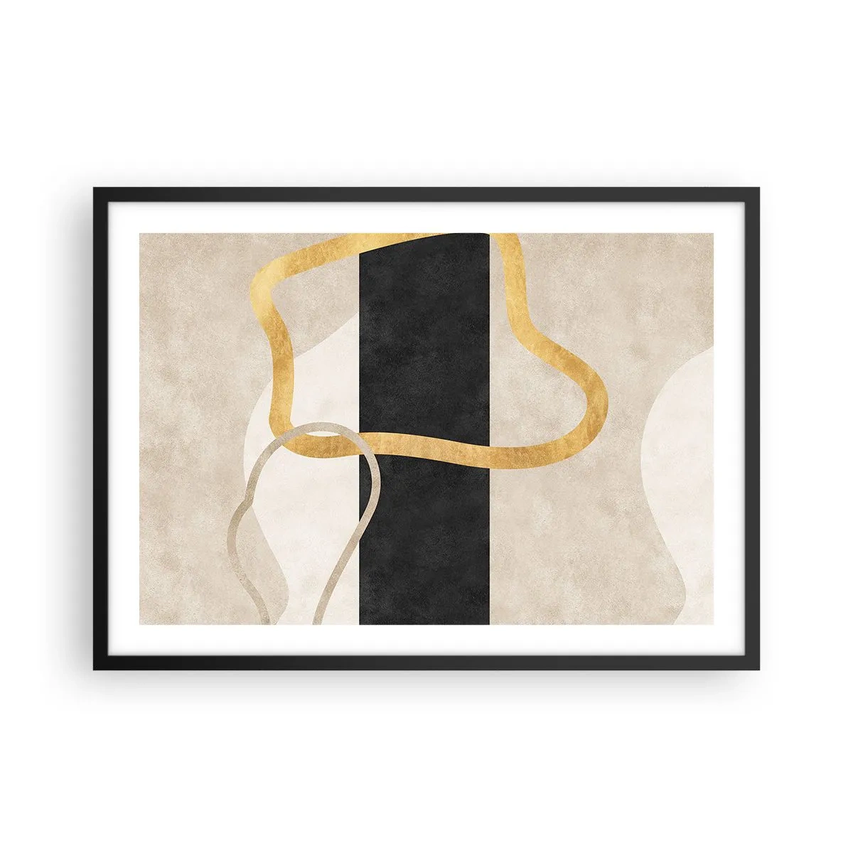 Poster in een zwarte lijst - Verwarde vormen - 70x50 cm