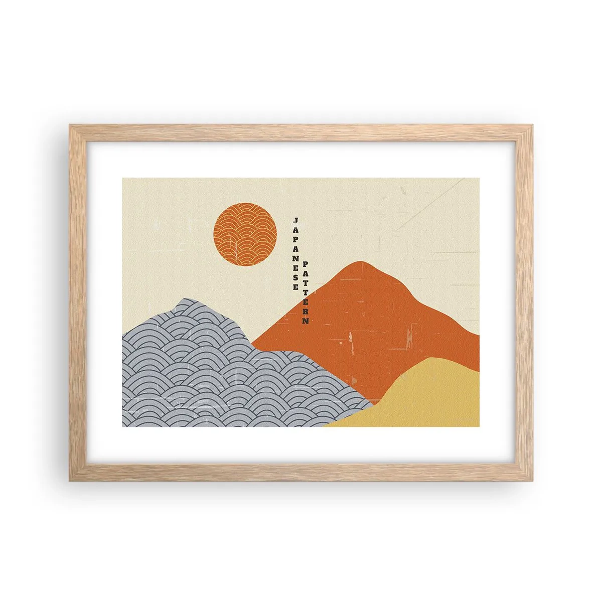 Een poster in een licht eiken lijst - In de Japanse spirit - 40x30 cm