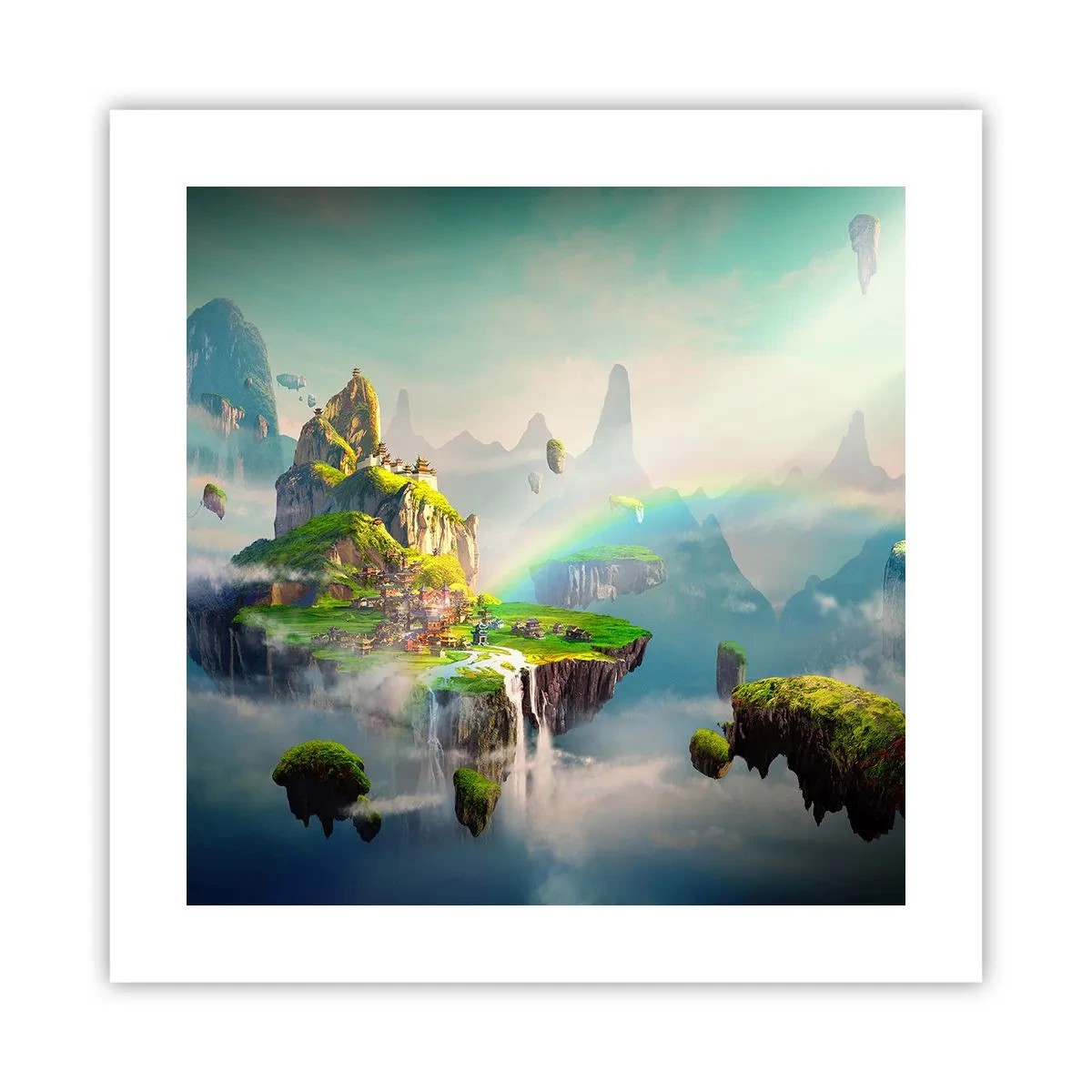 Poster - Midden in de lucht - gelukkige eilanden - 40x40 cm