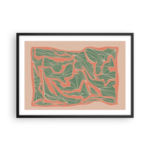 Poster in een zwarte lijst - De strijd tussen koraal en groen - 70x50 cm