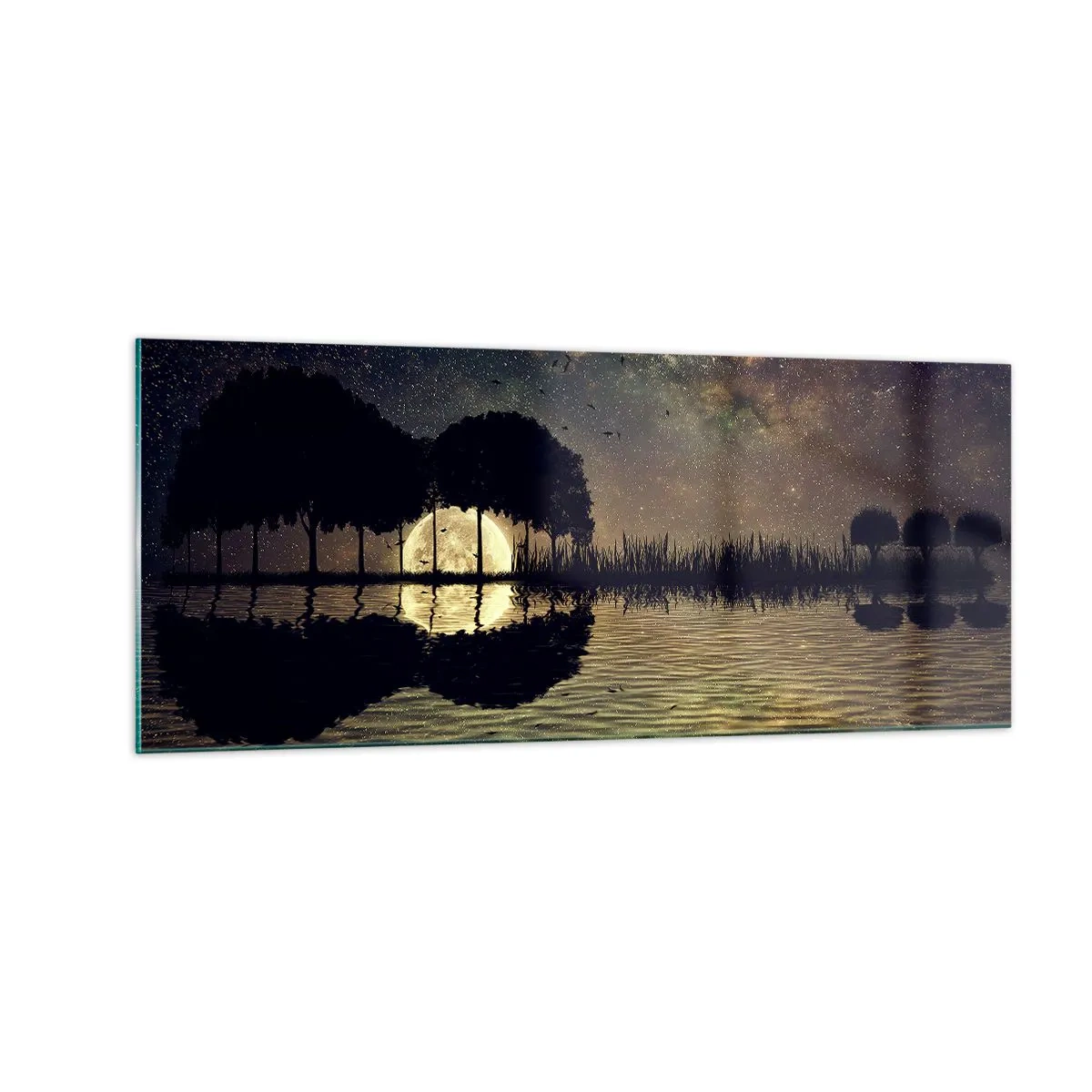 Schilderen op glas - Nacht aan het einde van de wereld - 100x40 cm