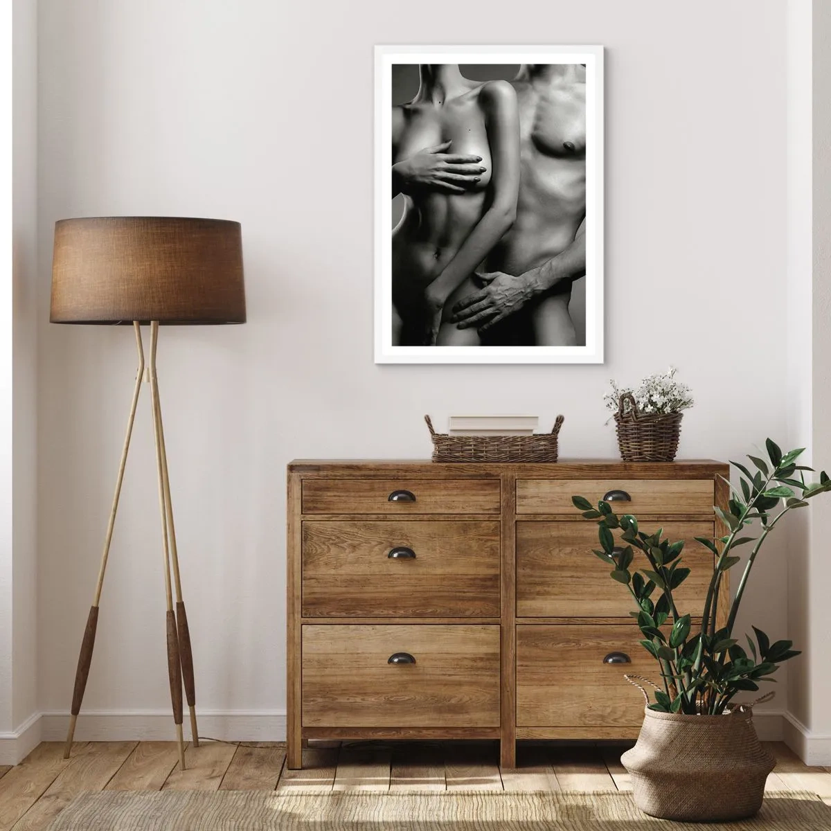 Poster in een witte lijst - Adam en Eva - 30x40 cm