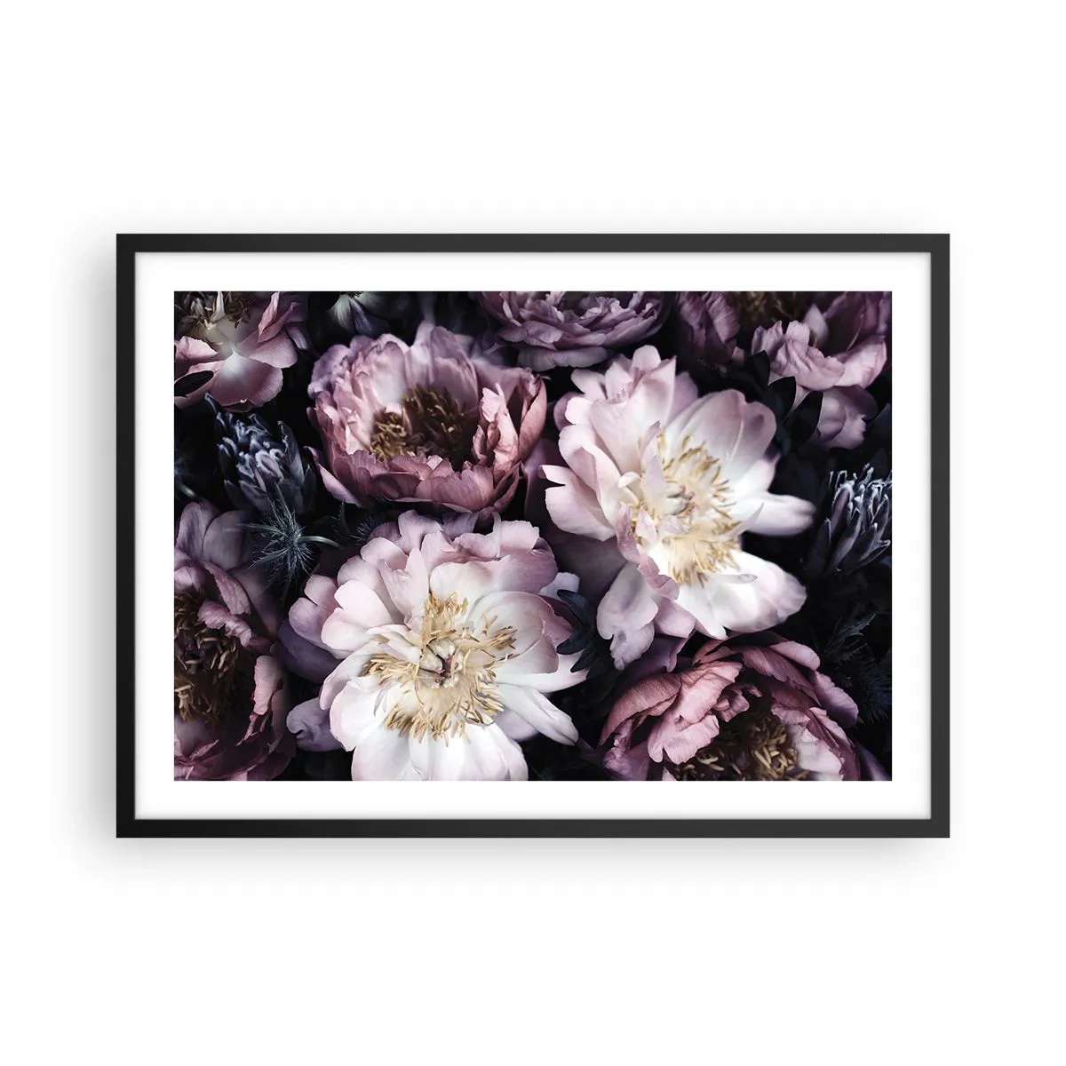 Poster in een zwarte lijst - Boeket ouderwets - 70x50 cm