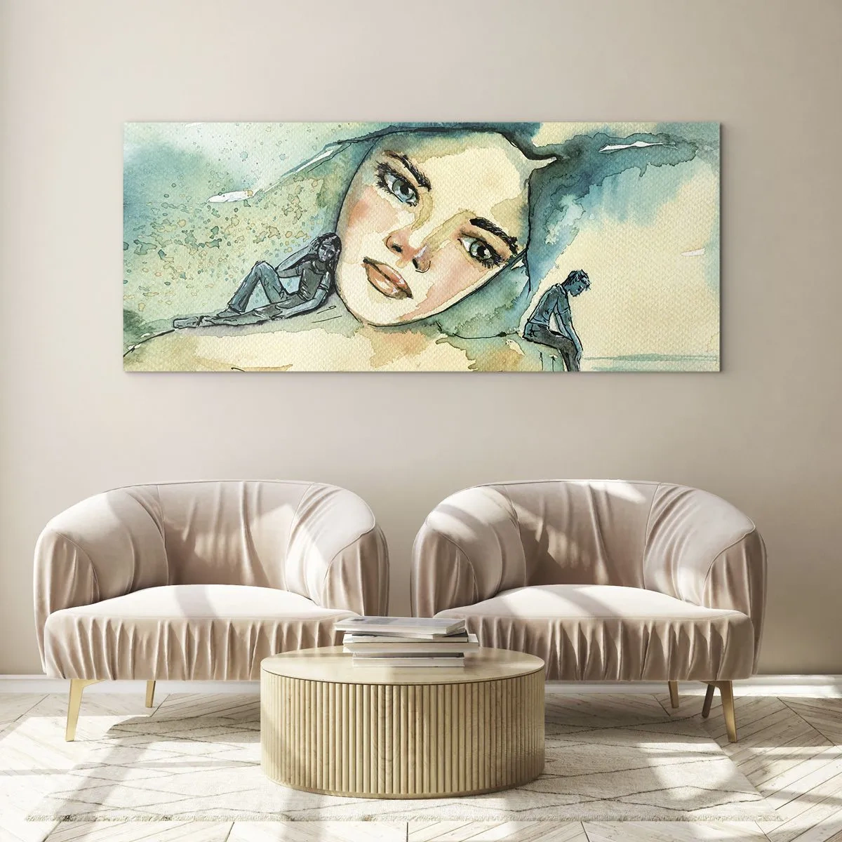 Schilderen op glas - Ben ik blauw? - 120x50 cm