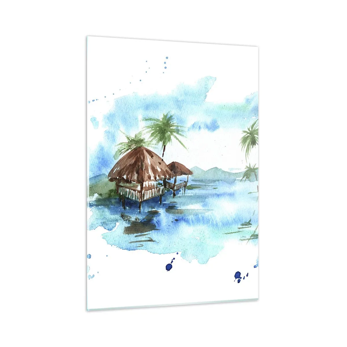 Schilderen op glas - Ergens in de Stille Oceaan - 50x70 cm