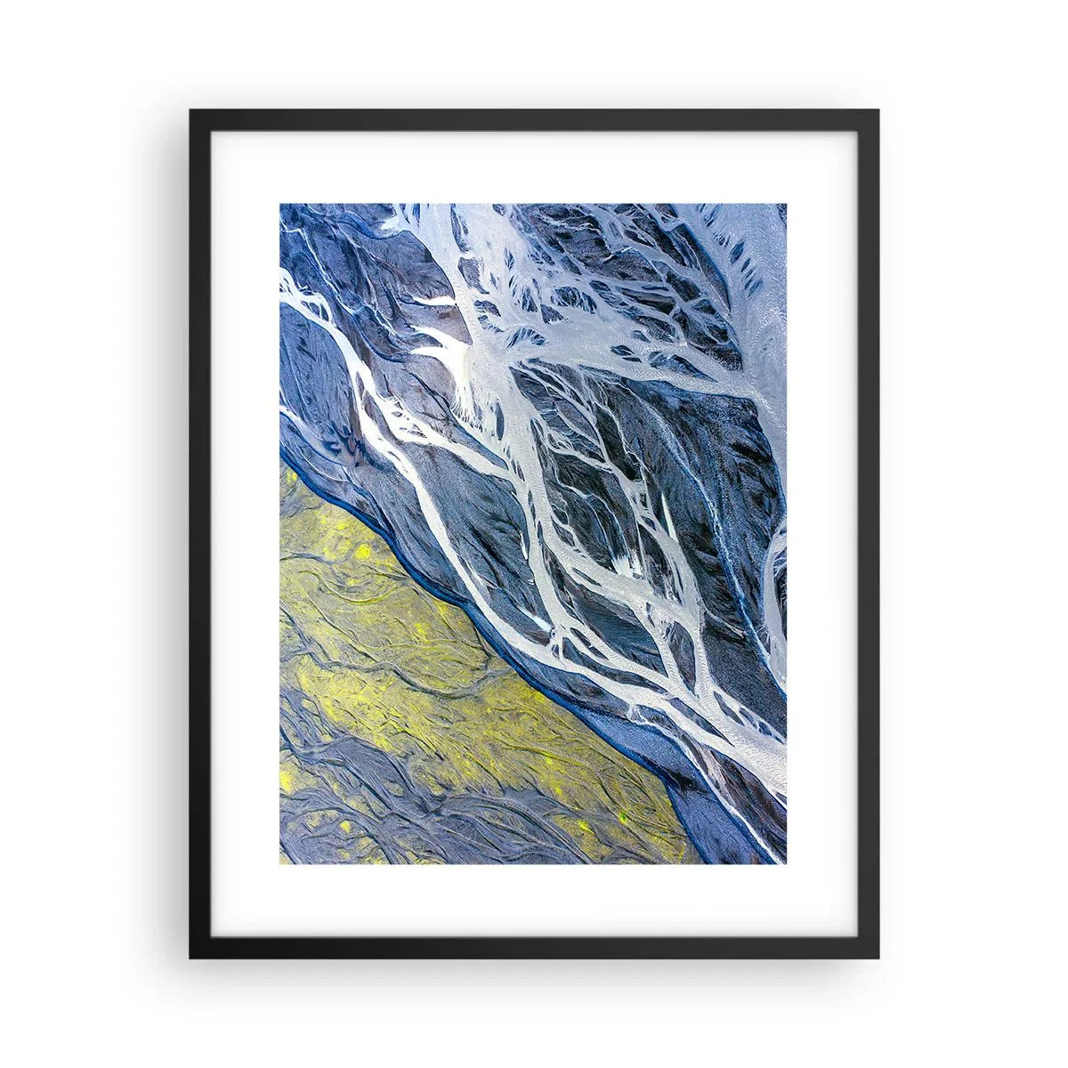 Poster in een zwarte lijst - Rotstekeningen van de natuur - 40x50 cm