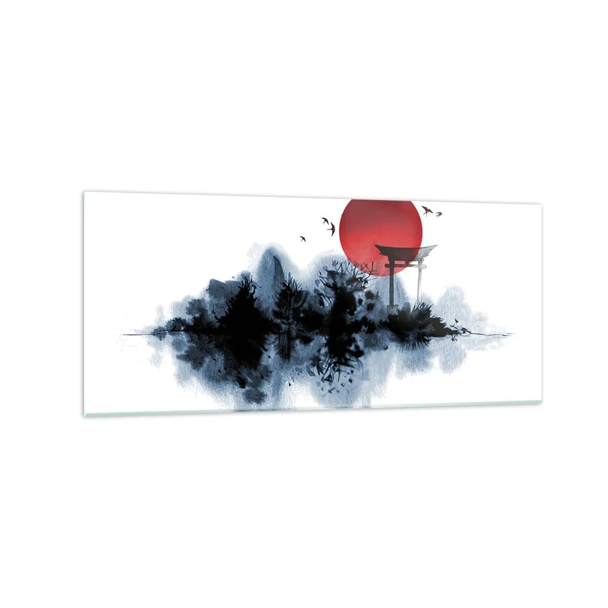 Schilderen op glas - Japanse weergave - 120x50 cm