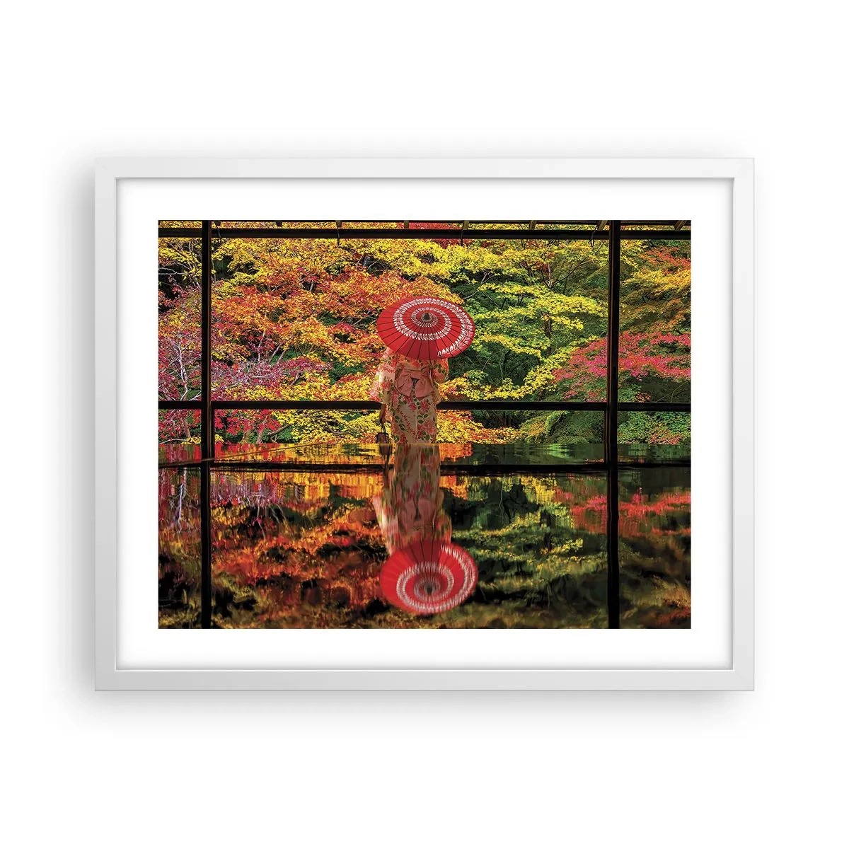 Poster in een witte lijst - In de tempel van de natuur - 50x40 cm