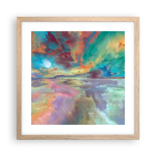 Een poster in een licht eiken lijst - Twee hemelen - 40x40 cm