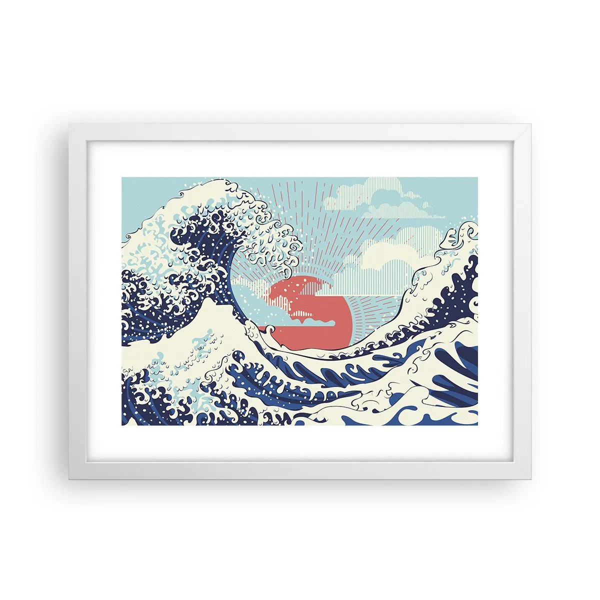 Poster in een witte lijst - Van Japanse inspiratie - 40x30 cm