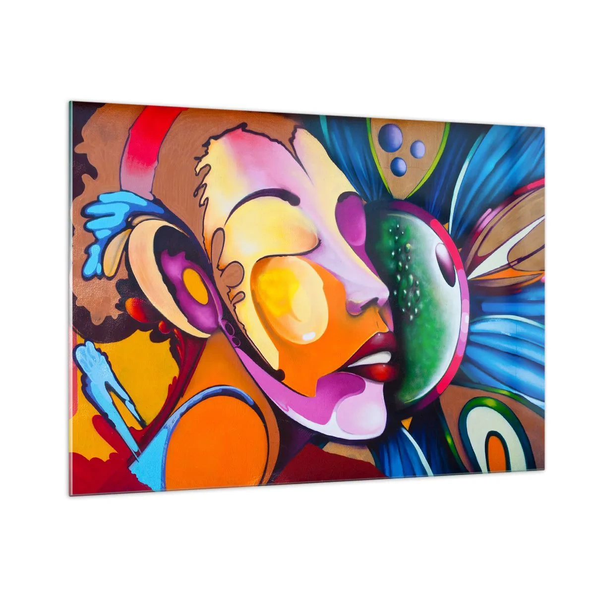 Schilderen op glas - Aanraken met kleur - 100x70 cm