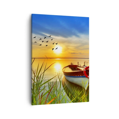 Schilderen op canvas - De aalscholvers vliegen al weg - 50x70 cm