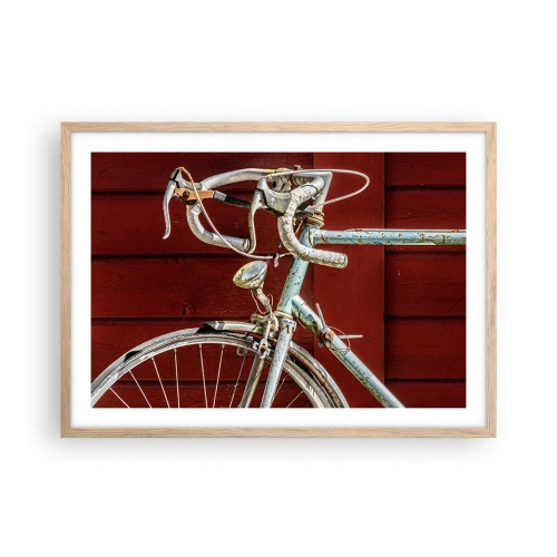 Een poster in een licht eiken lijst - Gecreëerd om te winnen - 70x50 cm