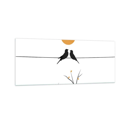 Schilderen op glas - Nachtegalen avond - 100x40 cm