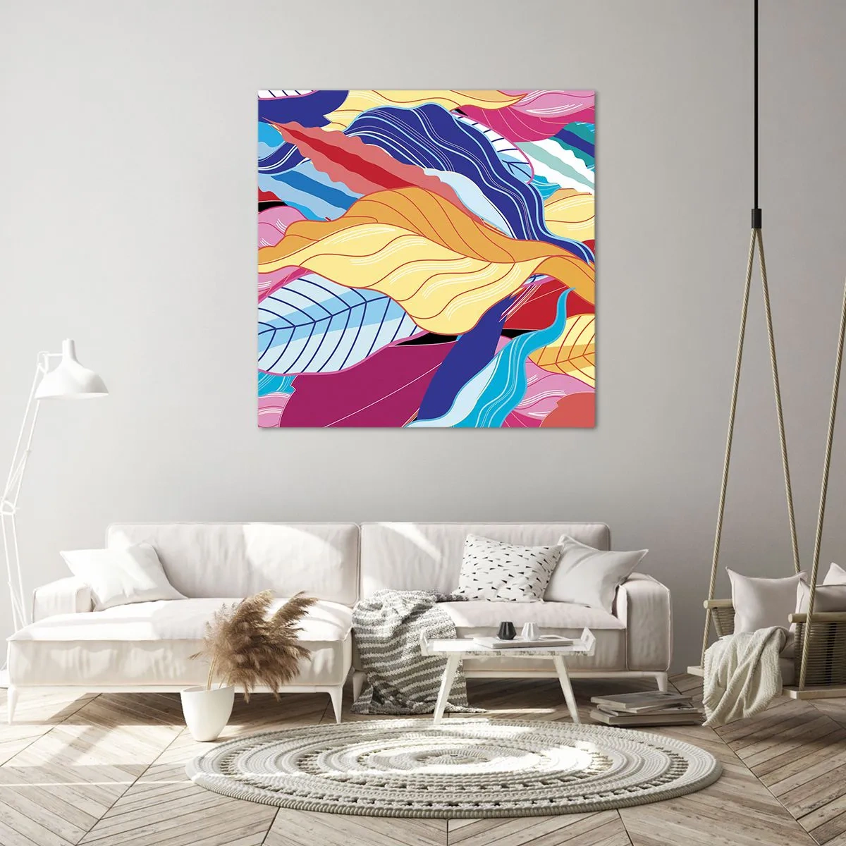 Schilderen op canvas - Een kleurrijke puinhoop - 60x60 cm