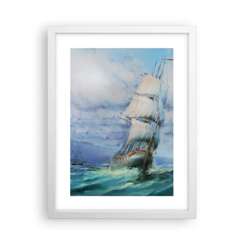 Poster in een witte lijst - Goede wind - 30x40 cm